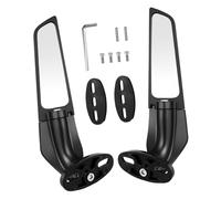 SEWOART Adjustable Motorcycle Wing Fin Side Mirror with Glass Surface and Rotating System Rearview Replacement for Motorbike Includes Mounting Screws and Wrench Compatible with Multiple