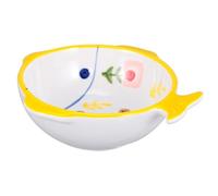 SEWOART Adorable Fish Shape Ceramic Cat Bowl Spill Design for Comfortable Drinking and Eating -grade Material for Cats and Kittens Easy to Clean and Maintain