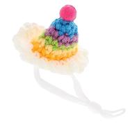 SEWOART Adorable Mini Pet Hat for Small Animals Knitted Birthday Cap for Hamsters Chinchillas Costume Accessory for Festive Celebrations and Family