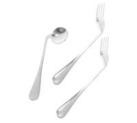 SEWOART Angled Fork Spoon for Elderly Disability Feeding Aids Stainless Steel Utensils Comfortable for Bedridden People