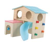SEWOART Animal House Slide Ladder Wooden Hamster Habitat Guinea Pig Hideaway Pet Supply Boredom Breaker