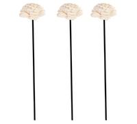 SEWOART Aromatherapy Essential Oil Diffuser Sticks 3pcs with Handmade Dried Flowers and Large Water Storage Capacity Black Rattan Pole, Excellent Water Absorption Elegant Home Decor