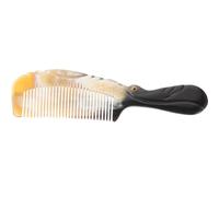 SEWOART Beautiful Ox Horn Comb for Hair with Scalp Massaging and Anti-static Features Simple Hairdressing Comb for Women in Natural Shapes Random Color