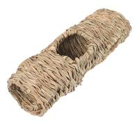 SEWOART Beige Straw Sleeping Tunnel and Hideout for Guinea Pig and Chinchilla, Small Tunnel for Cage Use, Practical Hamster and Rodent Activity Tube
