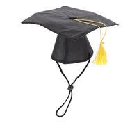 SEWOART Black Pet Graduation Cap for Dogs Cloth Material with Yellow Tassel Suitable for Small to Large Dogs DIY Party Hat Accessory for Pet Celebrations and Graduations