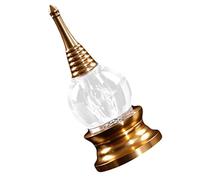 SEWOART Buddhist Pagoda Statue Zen Garden Ornament Meditation Decor for Home Crystal Alloy Stupa Decoration
