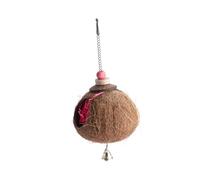 SEWOART Budgie Toy Bird Coconut Shell Toy Parrot Natural Material Fun Swing for Birds