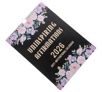 SEWOART Calendar Desktop and Flip with Desk Design Motivational 2026 Standing Structure Smooth Writing Paper and Metal Materials with Daily Affirmations, for Study and Bedroom Use