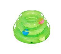 SEWOART Cat Toy Ball Track Pet Interactive Toys 1pc Three Level Cat Tracks Toy Funny Round Amusement Plate Green