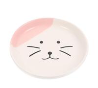 SEWOART Ceramic Cat Food Bowl with Shallow Design for Kitten and Puppy, Easy to Clean and Smooth Surface Pet Feeding Plate, Nordic-style Cylindrical Shape Suitable for Indoor Use