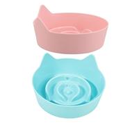 SEWOART Charming Cat Ear Design Slow Feeder Bowl Nonslip Stability for Cats Healthy Eating Habits Candy Colors