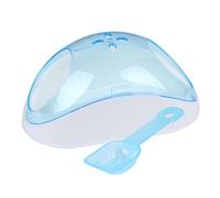 SEWOART Chinchilla Hamster Bath Set Sand Bath Box Filter Scoop for Small Pet Room Sky Blue