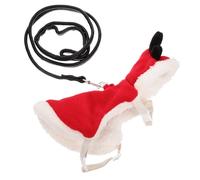 SEWOART Christmas Bunny Walking Leash Kit Escaping Pet Harness Warm Rabbit Clothes for Indoor Outdoor Use Small Lightweight Durable