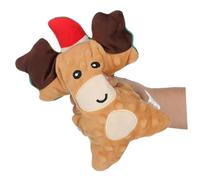 SEWOART Christmas Plush Dog Gingerbread Man with Reindeer Design Interactive Squeak Chew for Puppies Soft Teething Aid for Small Medium Dogs Festive Holiday Goody Bag Stuffer