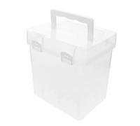 SEWOART Clear Plastic Marker Carrying Case with Secure Lock Slot Portable Storage Box for Pens Color Pencils Paint Brushes Lightweight Organizer for Artists Students and Outdoor Sketching
