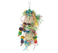 SEWOART Colorful Parrot Chewing Edible Bird Biting for Cage Decoration with Stimulating Sound Safe and Bright Hanging Pendant for Cockatiels and Household Birds