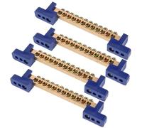 SEWOART Copper Terminal Bus Bar Grounding Block 12-hole Copper Distribution Terminal Strip for Electrical Panel 4pcs Set Suitable for Car Boat and Trailer Wiring