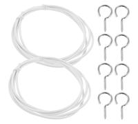 SEWOART Curtain Wire Hanging System Kit 2 Sets 6.56 Flexible Cable with Screw Eyes and Hooks for Balcony and Bay Window Curtains