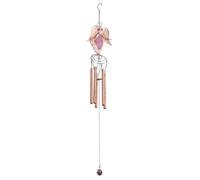 SEWOART Decorative Wind Chime and Luminous Metal Windbell Pendant for Garden Hanging, Pink Ironwork Fairy Flower Yard Ornament Glow-in-the-dark Feature