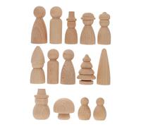 SEWOART DIY Wooden Doll for Creative Hand-Painting Craft Kit Wood Material Art Enlightenment Ornament for Brain Coordination and Imaginative Play Desktop Figurines
