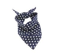 SEWOART Double-Sided Dog Collar Bib for Pets Navy Blue Round Pattern Adjustable Triangle Bandana for Saliva Protection Suitable for Dogs and Puppies