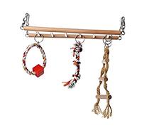 SEWOART Dwarf Hamster Toys Parrot Wooden Swing Bridge Rodent Ladder Encourage Balance Coordination Safe Material Random Color
