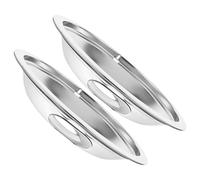SEWOART Electric Stove Drip Pans Easy to Install, 2pcs, Iron Replacement Drip Trays, Silver Finish, Catch Drippings for Kitchen Range Parts Accessories