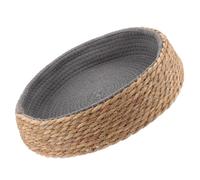 SEWOART Elegant Woven Pet Nest Bed Natural Wicker Cat Dog Sleeping House Cooling Mat Comfortable Design