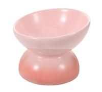 SEWOART Elevated Ceramic Cat Feeding Bowl Tilted Design for Cats Dogs Spill Weighted Base Comfortable Natural Eating Posture for Food Water