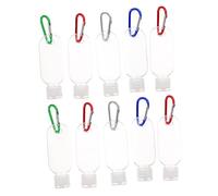 SEWOART Empty Hand Sanitiser Bottles 30ml Pet Refillable Sub-packaging Containers with Flip Cap and Hook for Travel Toiletries 10pcs Random Color
