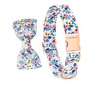 SEWOART Fashion Pet Dog Adjustable Bowknot Collar Floral Design Neckwear for Photos Daily Wear Birthdays Costume Parties Elegant Charming Accessory for Dogs Soft Comfortable Fit