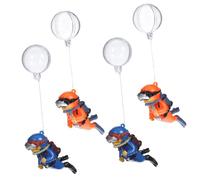 SEWOART Fish Tank Decorations Floating Divers Diver Models 4pcs PVC Aquarium Ornaments Line and Ball Vibrant Colour