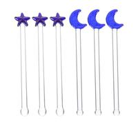 SEWOART Glass Cocktail Stirrers 6Pcs with Creative Honey Dipper Design, Reusable Multi-Function Swizzle Sticks Suitable for Holiday and Home Use
