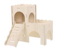 SEWOART Guinea Pig House Wooden Wave Castle Hamster Climbing House Safe Comfortable Pet Toy Indoor Pet Accessories