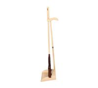 SEWOART Handmade Japanese Palm Broom and Dustpan Set with Long Wooden Handle Antistatic Lightweight Floor Cleaning Tools for Kitchen Garage Home Compact Space Saving Design