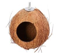 SEWOART Handmade Wide Entrance Coconut Shell Bird Nest House Natural Durable Outdoor Birds Hut Bed and Food Feeder Comfortable Shelter Like Canary Parrot Lark Suitable for Garden and