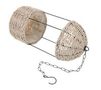 SEWOART Handwoven Simulated Rattan Hanging Flower Basket for Wall Mounting Space-saving Rustic Planter for Front Door Balcony Indoor Decor for Flowers and Artificial Plants