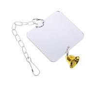 SEWOART Hanging Mirror Bell for Birds Acrylic Pet Toy Accessory Engaging Parrot Mirror Encourages Play Curiosity for Budgies Cockatiels Lovebirds