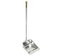 SEWOART Heavy Duty Standing Dustpan with Long Handle for Household Use, Made of Sturdy Iron with Rounded Folded Edges and Slightly Raised Base, Suitable for Collecting Powder and Pet Hair