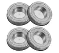 SEWOART Jar Metal Lid Insert Tea Light Candle Holder Stainless Steel Silver Universal Fit for Regular Mouth Jars Bedroom Patio