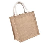 SEWOART Large Reusable Jute Tote Bag Flax Fabric Shopping Bag Versatile DIY Linen for Weddings Parties and Daily Use Lightweight with Durable Handle for and Plant Growing