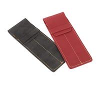 SEWOART Leather Pen Sleeve Pouch Set Double Pen Storage Ballpoint Fountain Pen Protective Sleeves for Writing Tools Stylish and Practical
