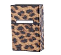 SEWOART Leopard Print Cigarette Carrying Box Protective Cover Plastic Storage Case with Pressure Resistance Fits Cigarettes Portable for Men and Women Smoking Use