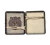SEWOART Metal Cigarette Case Retro 20pcs Alloy Protective Cover 3D Tiger Embossed Design Slim Smoking Case for Men Portable Tobacco Accessory