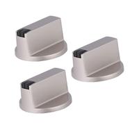 SEWOART Metal Gas Stove Knobs Replacement Silver Colour 3pcs Simple to Operate and Ergonomic Design with Universal 6mm Hole Diameter for Gas Cooker and Kitchen Appliance Control