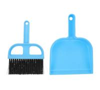 SEWOART Mini Broom and Dustpan Set Plastic Material with Wear Resistance , for Cleaning Hard-to-Reach Spaces Like Computer Vents and Auto Parts , Blue Portable for Home and Pet Store Use