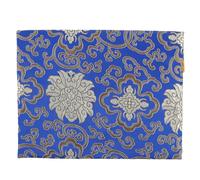 SEWOART Multi-Purpose Brocade Rectangular Pouch Zipper, Compact Scriptures and Jewelry Storage Bag for Buddhist Use and Travel, Dark Indigo