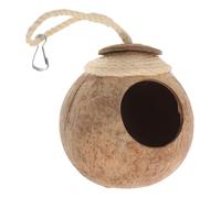 SEWOART Natural Coconut Shell Bird Nest for Parrots and Small Birds Hanging Decorative Breeding Nest Ladder for Resting and Sleeping Birdcage Accessory