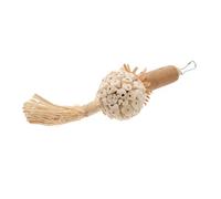SEWOART Natural Corn Husk Chewing Parrot Toy Hanging Bite-resistant Bird Chew Toy for Large Parakeets and Parrots Cage Accessories