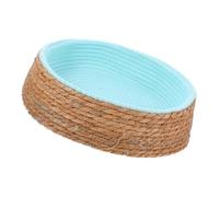 SEWOART Natural Wicker Pet Bed Round Cat House Scratch-resistant Grass Material Breathable Sleeping Nest for Small Dogs and Cats Easy to Clean Lightweight Comfortable